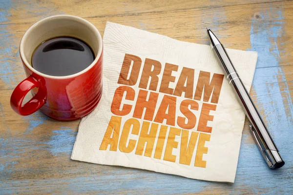 Dream, chase, achieve word abstract — Stock Photo, Image