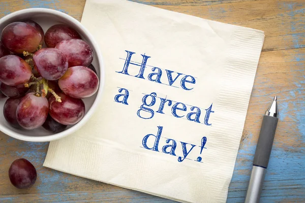 Have a great day - text on napki — Stock Photo, Image