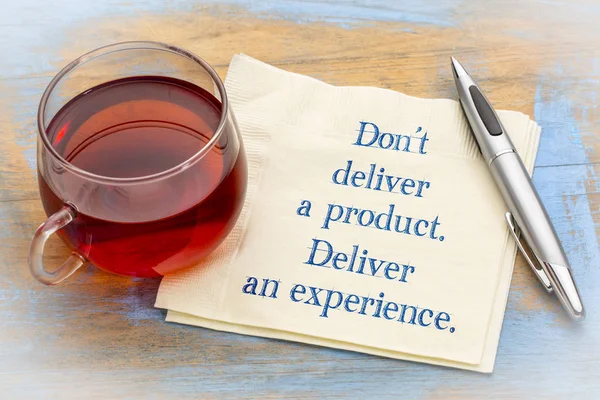 Do not deliver a product, but experience — Stock Photo, Image