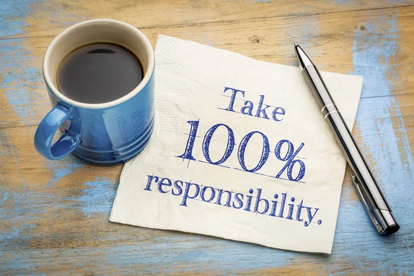 Take responsibility reminder note on napkin — Stock Photo, Image