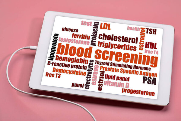blood screening word cloud -  health concept 