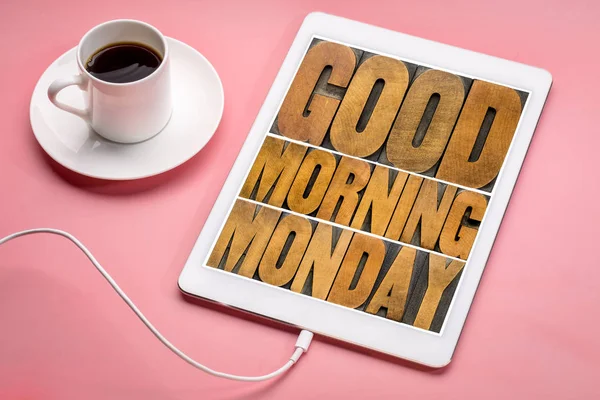 Guten Morgen Montag auf dem Tablet — Stockfoto