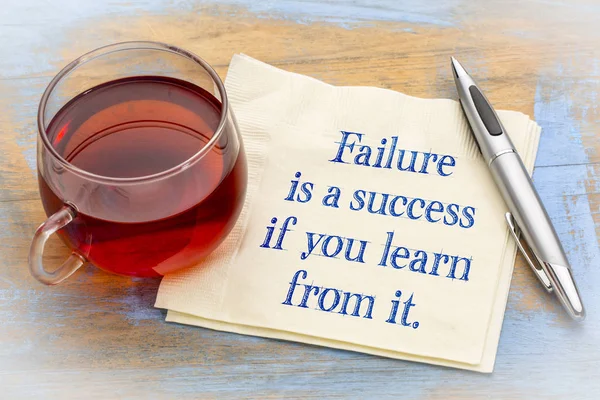Failure is a success if your learn from it — Stock Photo, Image