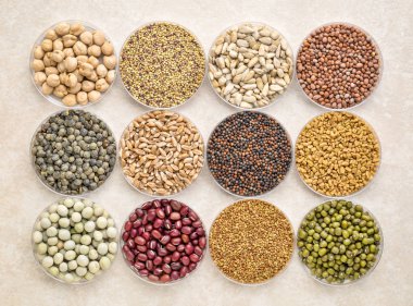 Organik filizlenen tohumlar ve fasulye