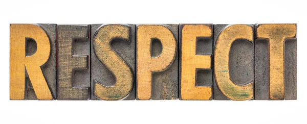 Respect - isolated word in wood type — Stock Photo, Image