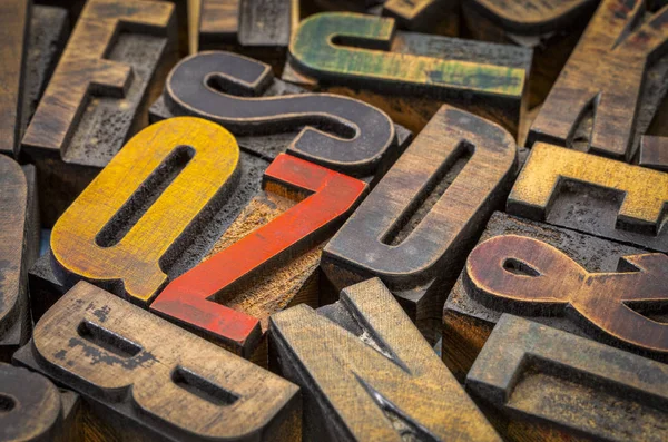 Vintage letterpress wood type printing blocks — Stock Photo, Image