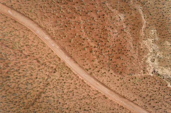 Desert road Flygfoto — Stockfoto