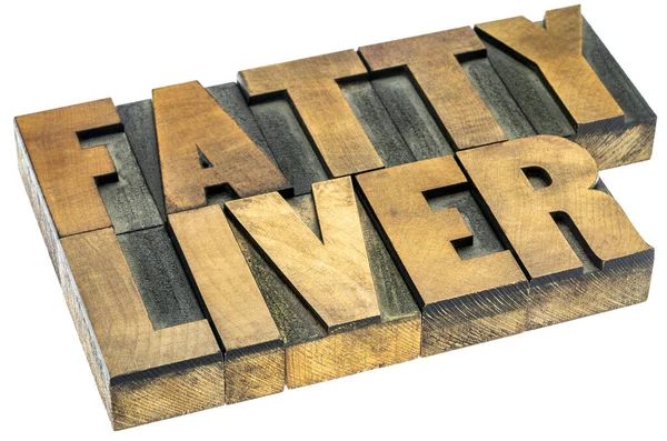 Fatty liver banner in wood type — Stock Photo, Image