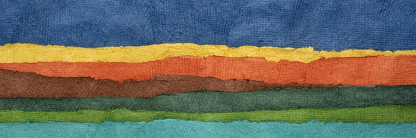 Abstraktní krajina panorama - barevné texturované papírové sady — Stock fotografie