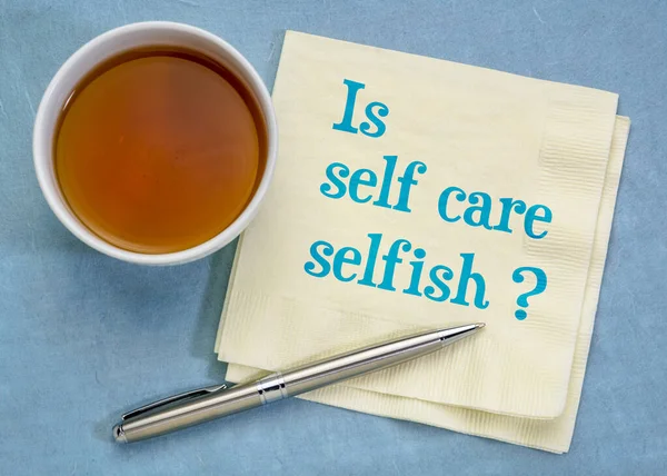 Is zelfzorg egoïstisch? Wellnessconcept. — Stockfoto