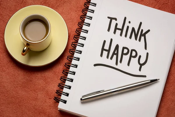 Pensar caligrafia inspiradora feliz — Fotografia de Stock