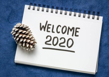 Çizim defterindeki 2020 el yazısına hoş geldiniz.