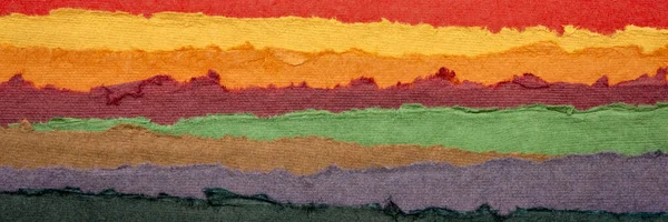 Abstract landscape created with handmade Indian paper — Stock Photo, Image