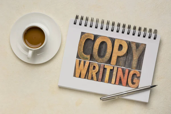 Concepto de copywriting en madera tipo — Foto de Stock