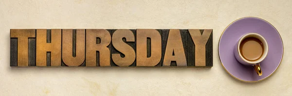 Quinta-feira palavra tipografia — Fotografia de Stock