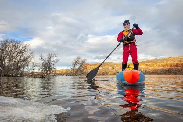 Stand Up Paddling Wintertraining — Stockfoto