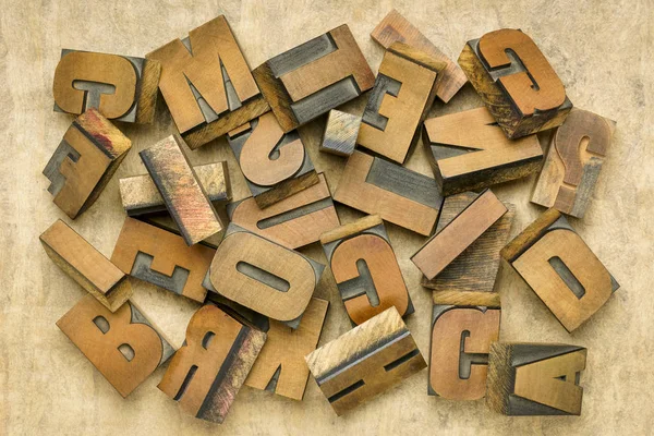 Vintage Typografia drewna typu bloki drukowania — Zdjęcie stockowe