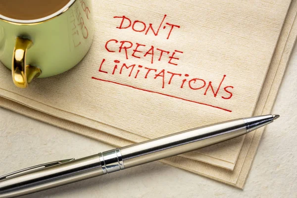 Do not create limitations - napkin doodle — 스톡 사진