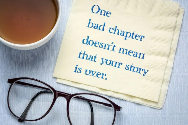 One bad chapter does not mean that your story is over — 스톡 사진