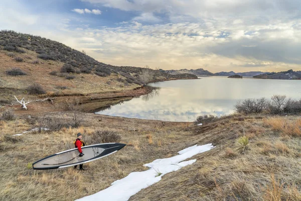 Levantar-se remar treinamento de inverno — Fotografia de Stock