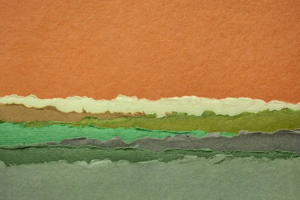 Абстрактный пейзаж, созданный вручную из индийской бумаги — стоковое фото