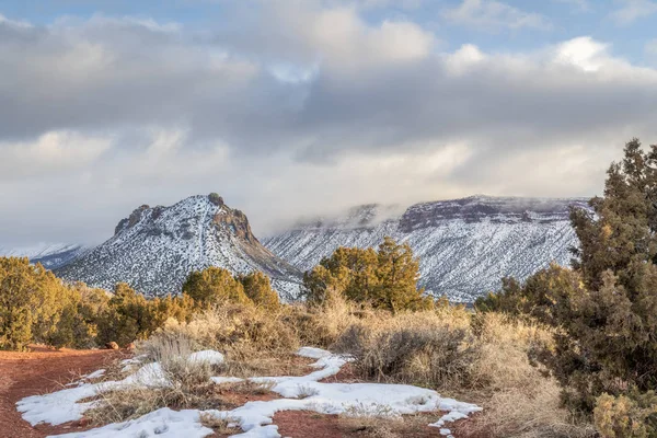 Paysages Hiver Avec Mountain Dans Vallée Château Près Moab Utah — Photo