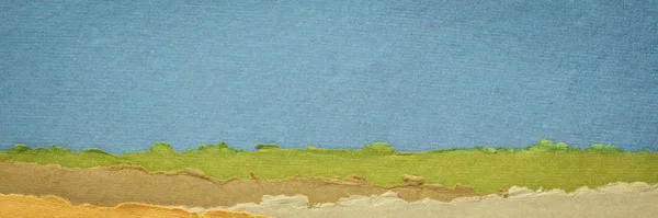 Niebo Wzgórza Abstrakcyjny Krajobraz Odcieniach Niebieskiego Zielonego Pomarańczowego Kolekcja Kolorowych — Zdjęcie stockowe