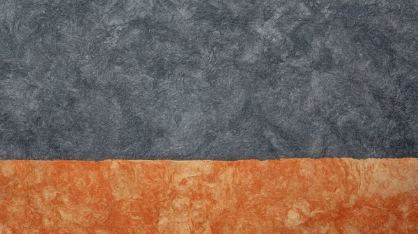 Gray Orange Abstract Landscape Created Colorful Sheets Handmade Textured Paper — Stock Photo, Image