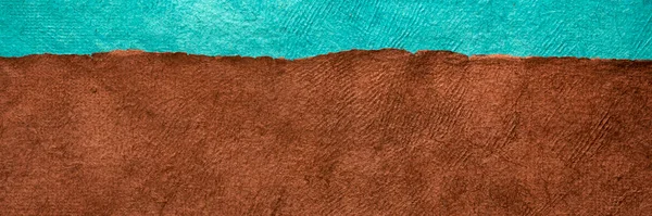 Bruin Veld Turkoois Blauwe Lucht Abstract Landschap Gemaakt Met Kleurrijke — Stockfoto