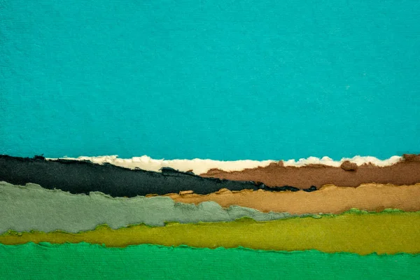 Farbenfrohe Abstrakte Tallandschaft Eine Sammlung Farbenfroher Handgefertigter Indischer Papiere Aus — Stockfoto