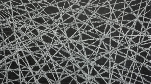Giz Branco Scribble Caótico Abstrato Quadro Negro Fundo Closeup Textura — Fotografia de Stock