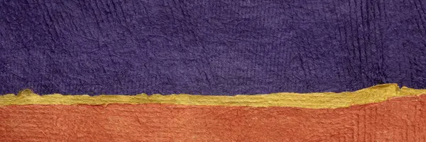 Púrpura Naranja Paisaje Abstracto Creado Con Hojas Colores Papel Texturizado —  Fotos de Stock