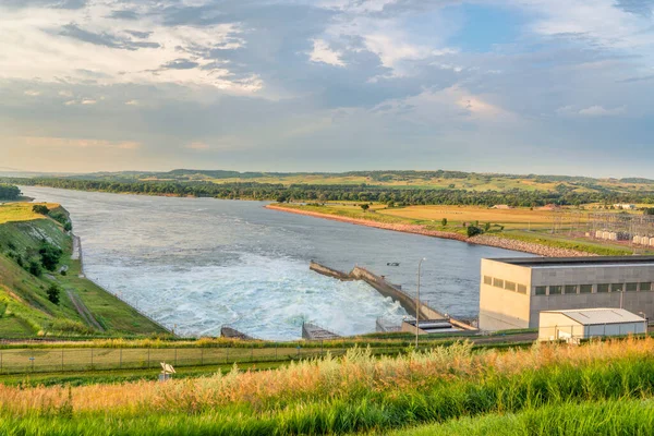 Zapora Fort Randall Elektrownia Wodna Rzece Missouri Południowej Dakocie — Zdjęcie stockowe