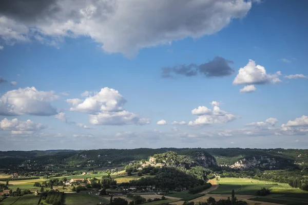 Panorámica del valle de Dordoña en Francia — Foto de Stock