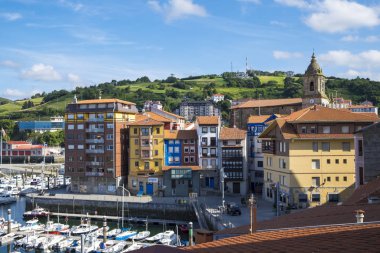 balıkçı köyü Bermeo, sahil, Bask ülke Europ