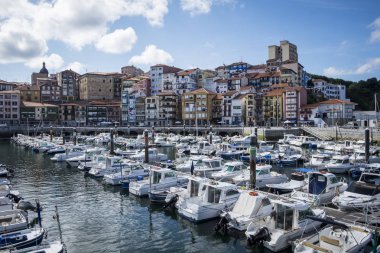 balıkçı köyü Bermeo, sahil, Bask ülke Europ