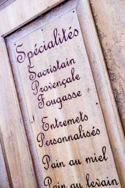 Provence Fransa Fransız geleneksel yemeklerinden oluşan menü