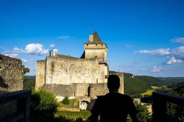 Zamek Castelnaud-la-chapelle w dolinie Dordogne Perigord Noir F — Zdjęcie stockowe