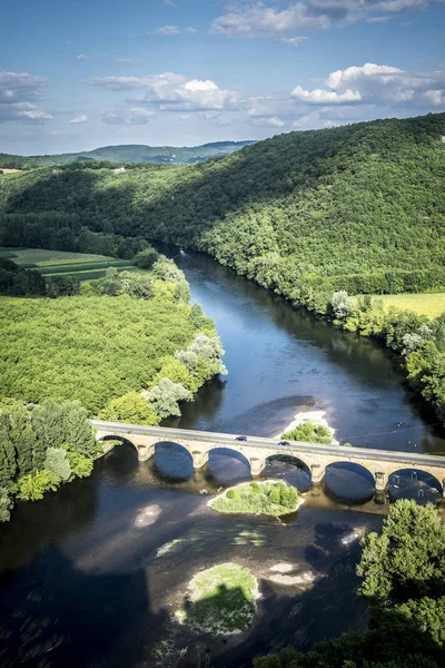 Vista panorâmica de Dordogne Valley Perigord Noir France Europe — Fotografia de Stock