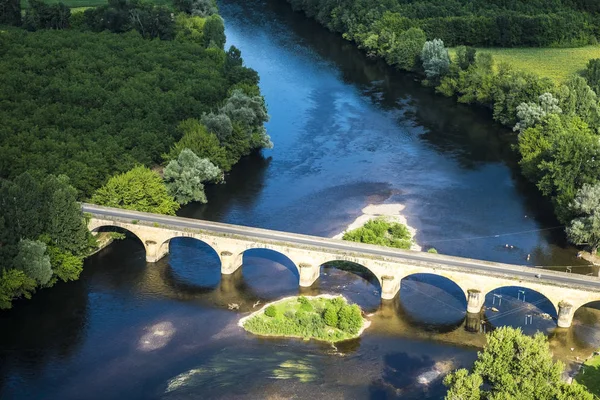 Panoramic view of Dordogne Valley Perigord Noir France Europe — Stock Photo, Image