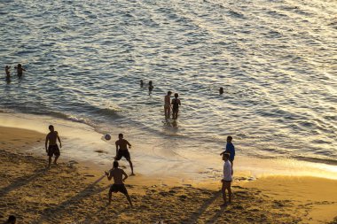 Porto da Barra plaj gün batımında