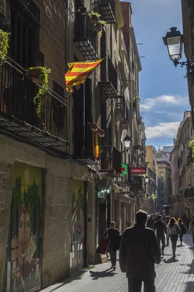 Widok ulicy w dzielnicy ur w Barcelona — Zdjęcie stockowe