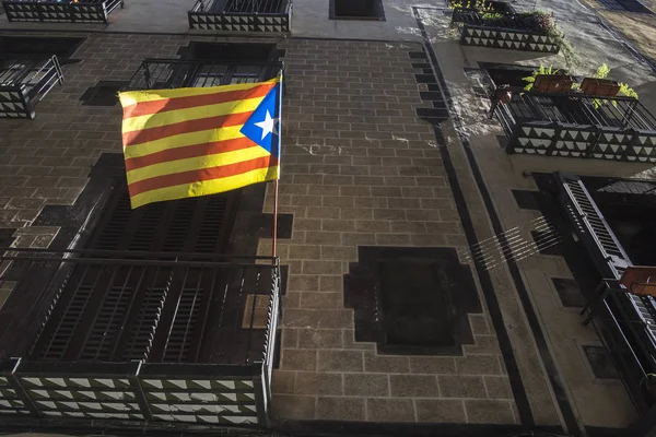 La Estelada flagga symbolen för independentism Stockbild