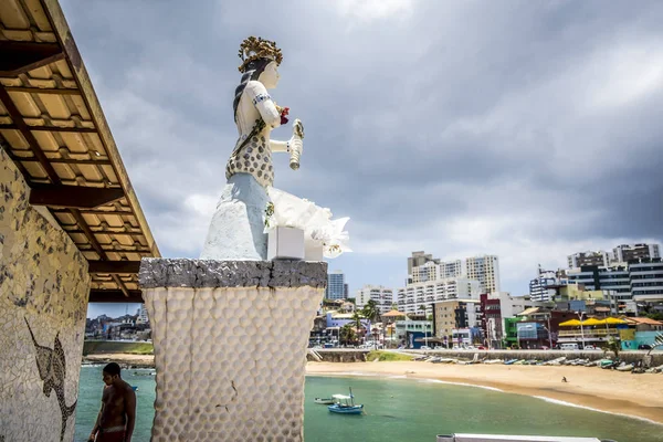 Tempel till gudinnan yemanja, salvador, bahia, Brasilien, Syd är — Stockfoto