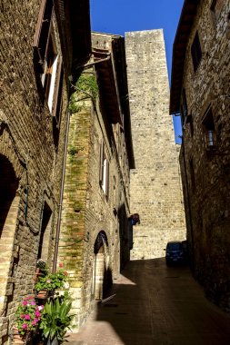 San Gimignano Tuscany bir küçük Ortaçağ tepe yeridir
