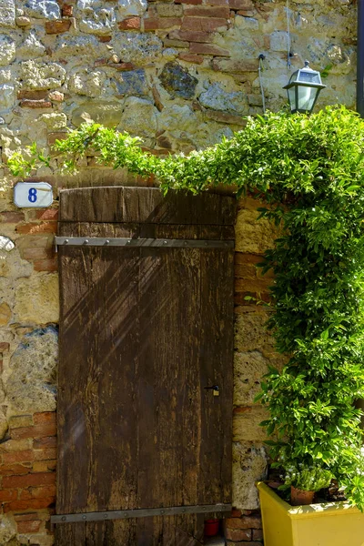 Detail in the medieval town of Monteriggioni Tuscany Italy — Stock Photo, Image