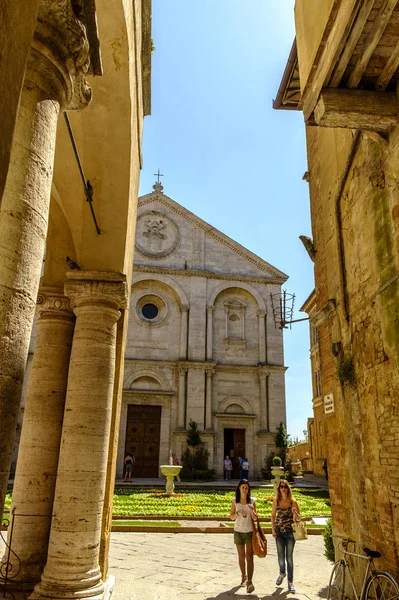 Πλατεία Piazza Pio Ii Pienza: Τοσκάνη — Φωτογραφία Αρχείου