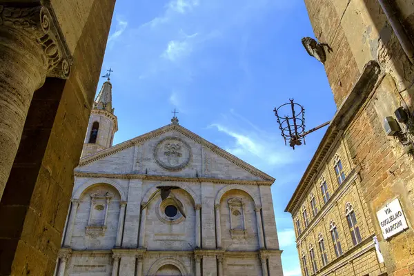 Piazza Pio Ii Pienza Toszkánában — Stock Fotó