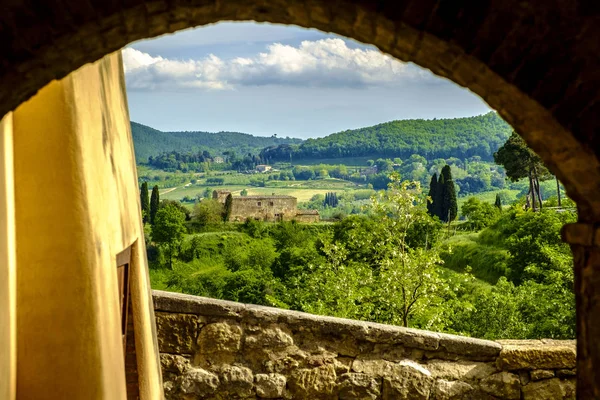 Scenery near to Montepulciano, Tuscany. The area is part of the — Stock Photo, Image