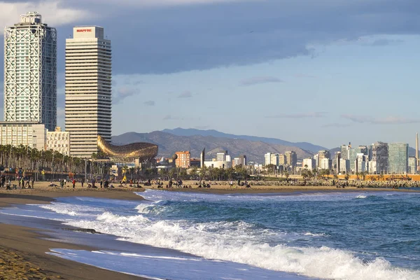 Vista panorámica de la playa de Barcelona —  Fotos de Stock